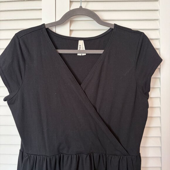 Pact women's Organic Fit & Flare Crossover Dress black large - Picture 3 of 9